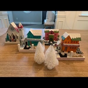 Christopher Radko Christmas Vintage Paper Houses